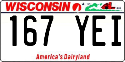 WI license plate 167YEI