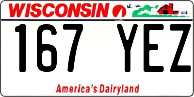 WI license plate 167YEZ