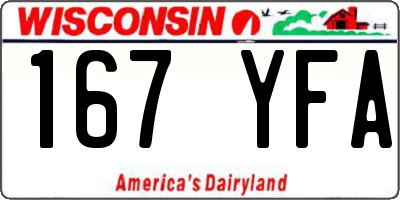 WI license plate 167YFA