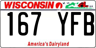 WI license plate 167YFB