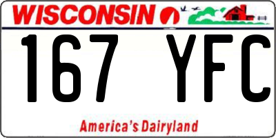 WI license plate 167YFC