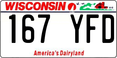 WI license plate 167YFD