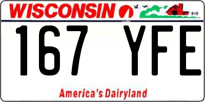 WI license plate 167YFE