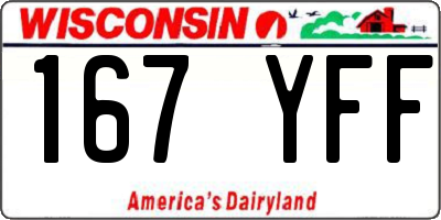 WI license plate 167YFF