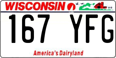 WI license plate 167YFG