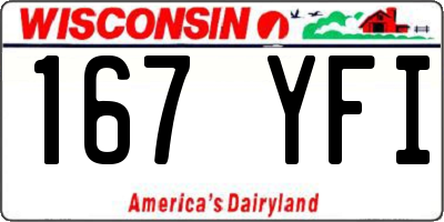 WI license plate 167YFI