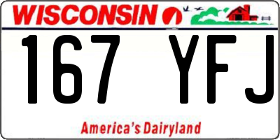 WI license plate 167YFJ