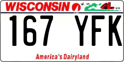 WI license plate 167YFK