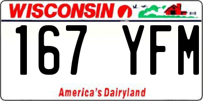 WI license plate 167YFM