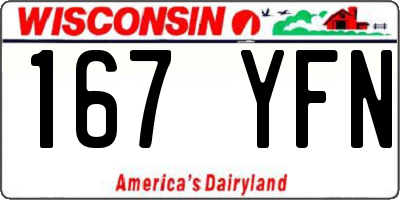 WI license plate 167YFN