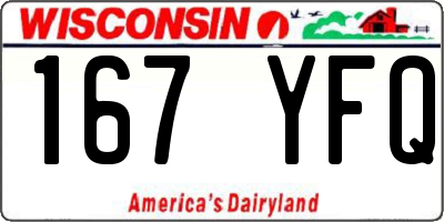 WI license plate 167YFQ