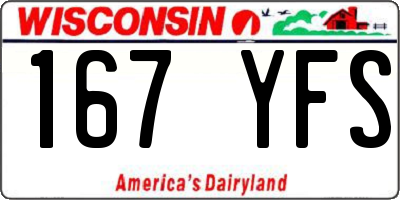 WI license plate 167YFS
