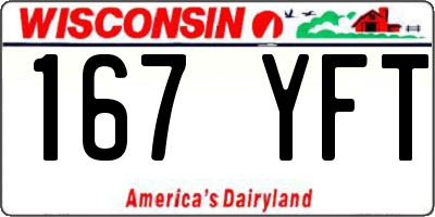 WI license plate 167YFT