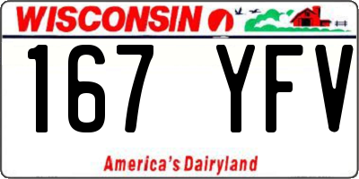 WI license plate 167YFV