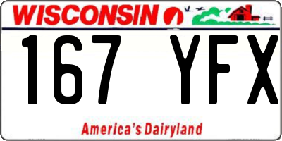 WI license plate 167YFX