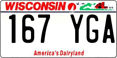 WI license plate 167YGA