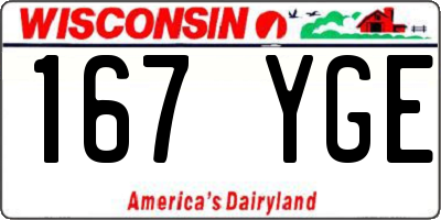 WI license plate 167YGE