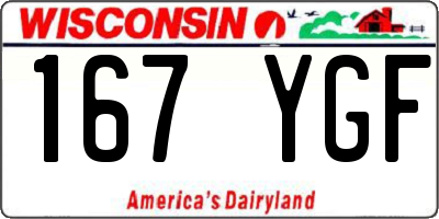 WI license plate 167YGF