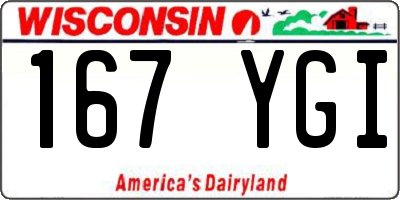 WI license plate 167YGI