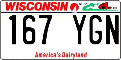 WI license plate 167YGN
