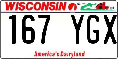 WI license plate 167YGX