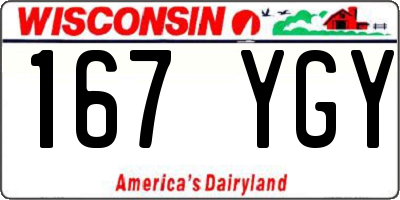 WI license plate 167YGY