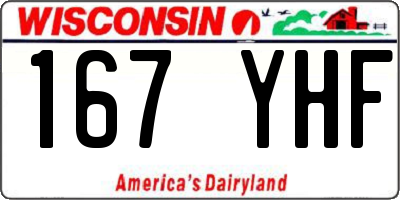 WI license plate 167YHF