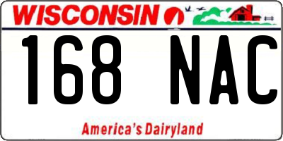 WI license plate 168NAC