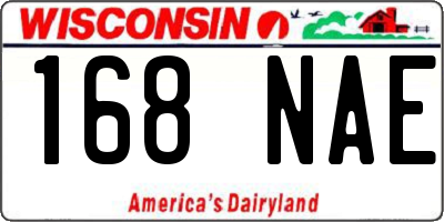 WI license plate 168NAE