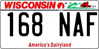 WI license plate 168NAF