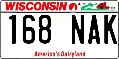 WI license plate 168NAK