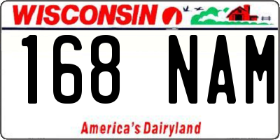 WI license plate 168NAM