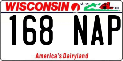 WI license plate 168NAP