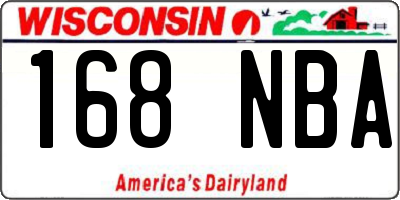 WI license plate 168NBA