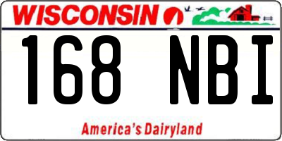 WI license plate 168NBI