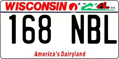 WI license plate 168NBL