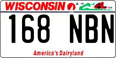 WI license plate 168NBN