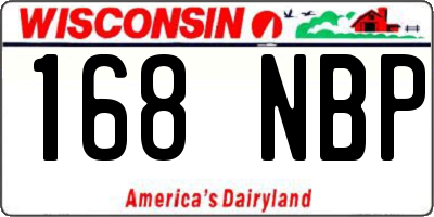 WI license plate 168NBP