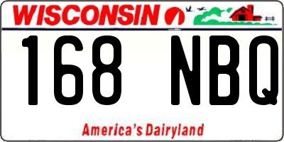 WI license plate 168NBQ