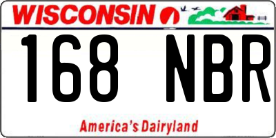 WI license plate 168NBR