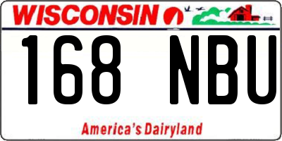 WI license plate 168NBU