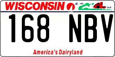 WI license plate 168NBV