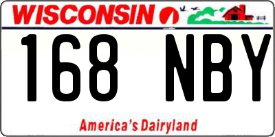 WI license plate 168NBY