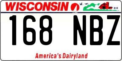 WI license plate 168NBZ