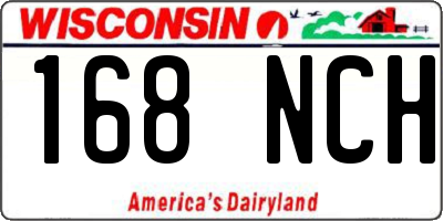 WI license plate 168NCH