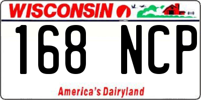 WI license plate 168NCP
