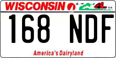 WI license plate 168NDF
