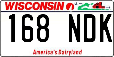 WI license plate 168NDK