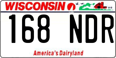 WI license plate 168NDR
