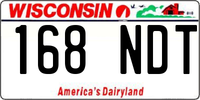 WI license plate 168NDT